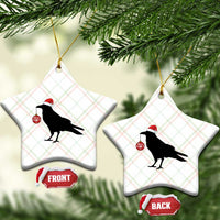 Christmas F Caw F Ceramic Ornament Funny Black Crow Merry Xmas - Wonder Print Shop