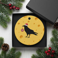 Christmas F Caw F Ceramic Ornament Funny Black Crow Merry Xmas - Wonder Print Shop