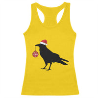 Christmas F Caw F Racerback Tank Top Funny Black Crow Merry Xmas - Wonder Print Shop