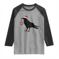 Christmas F Caw F Raglan Shirt Funny Black Crow Merry Xmas - Wonder Print Shop