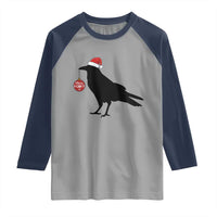 Christmas F Caw F Raglan Shirt Funny Black Crow Merry Xmas - Wonder Print Shop