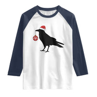 Christmas F Caw F Raglan Shirt Funny Black Crow Merry Xmas - Wonder Print Shop