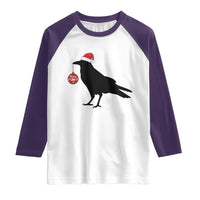 Christmas F Caw F Raglan Shirt Funny Black Crow Merry Xmas - Wonder Print Shop