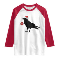 Christmas F Caw F Raglan Shirt Funny Black Crow Merry Xmas - Wonder Print Shop