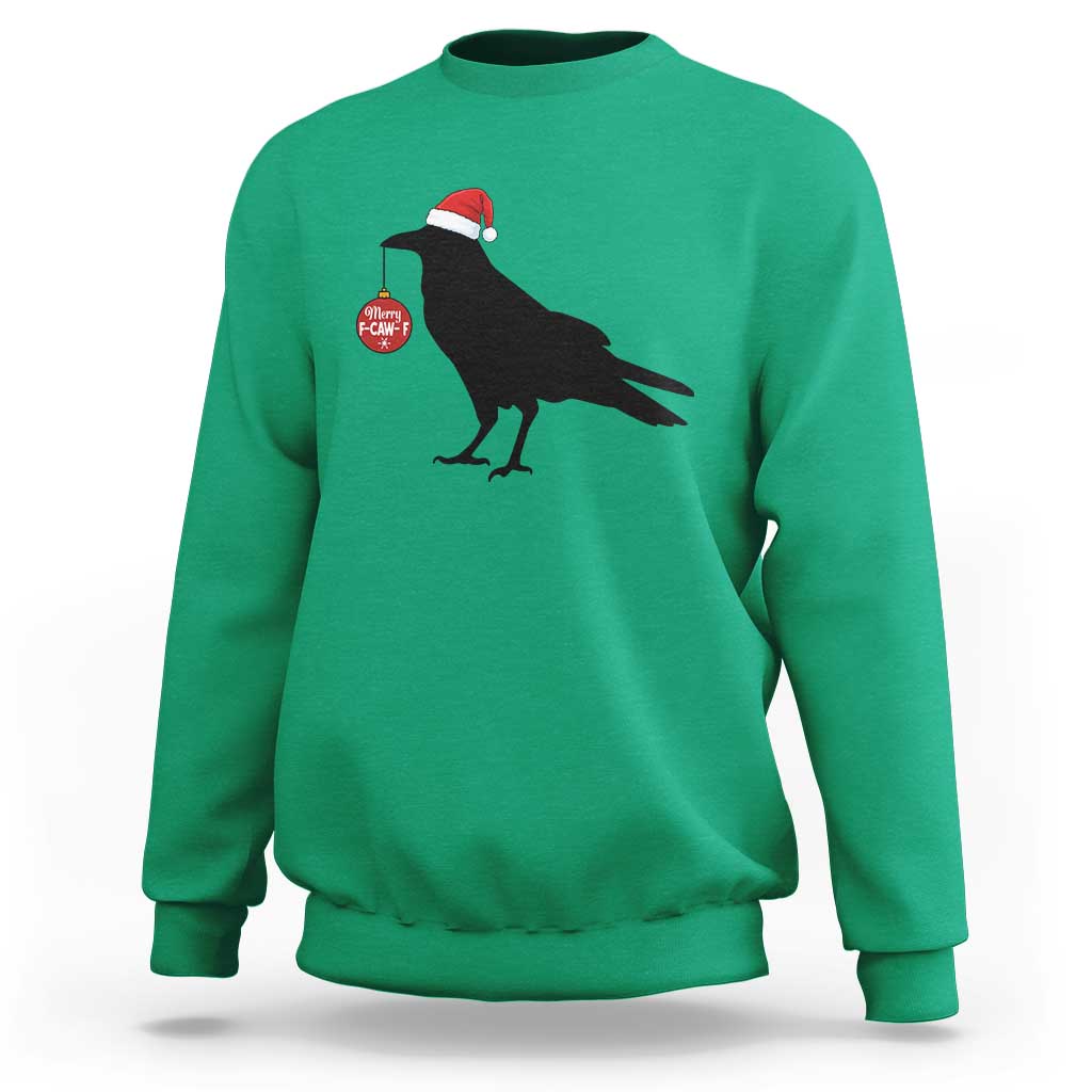 Christmas F Caw F Sweatshirt Funny Black Crow Merry Xmas - Wonder Print Shop