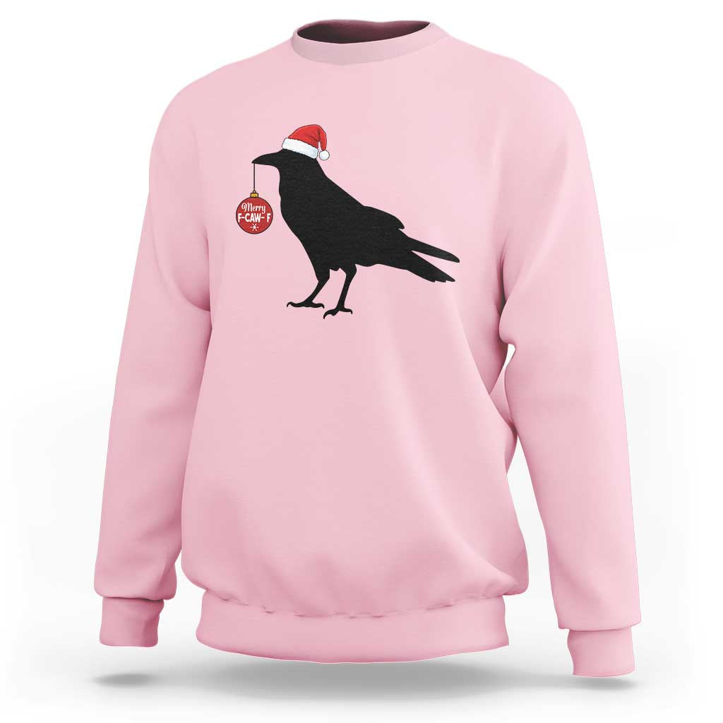 Christmas F Caw F Sweatshirt Funny Black Crow Merry Xmas - Wonder Print Shop
