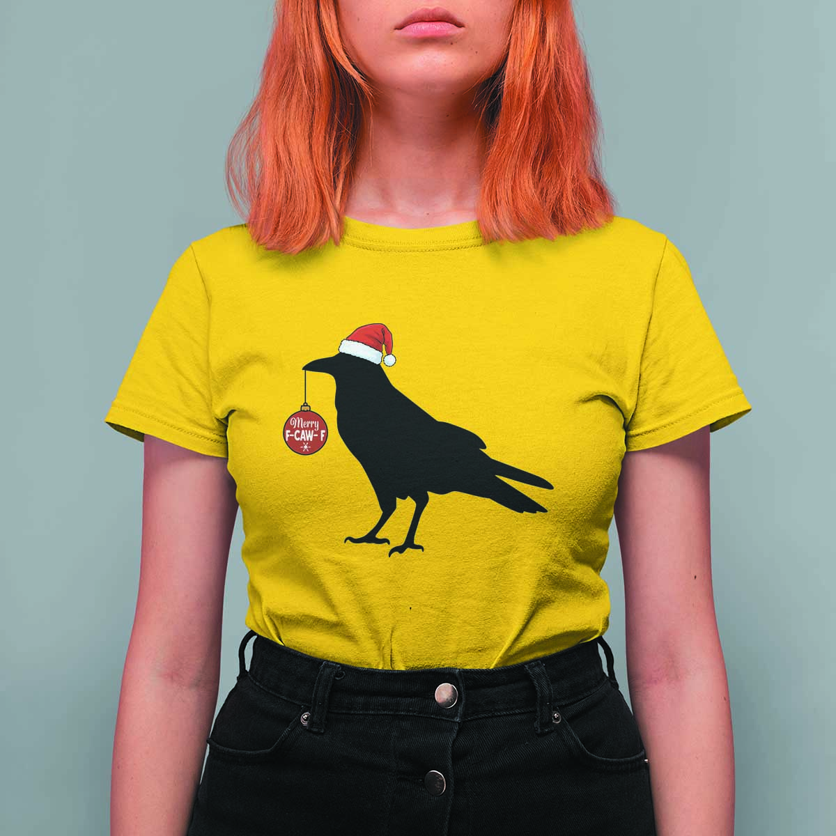 Christmas F Caw F T Shirt For Women Funny Black Crow Merry Xmas - Wonder Print Shop