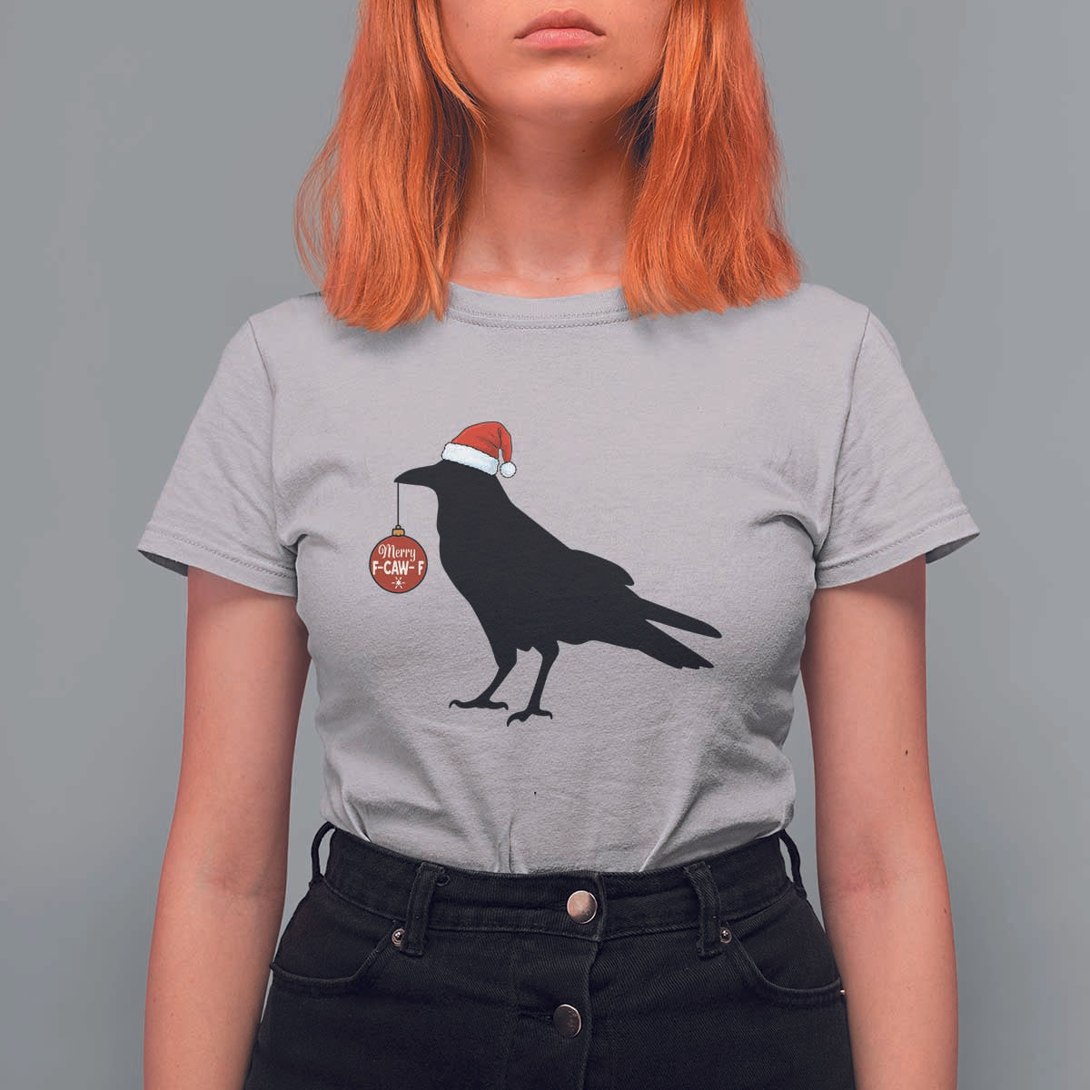 Christmas F Caw F T Shirt For Women Funny Black Crow Merry Xmas - Wonder Print Shop