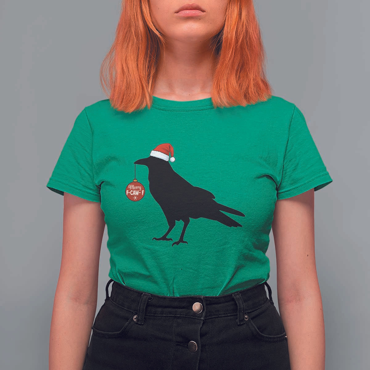 Christmas F Caw F T Shirt For Women Funny Black Crow Merry Xmas - Wonder Print Shop