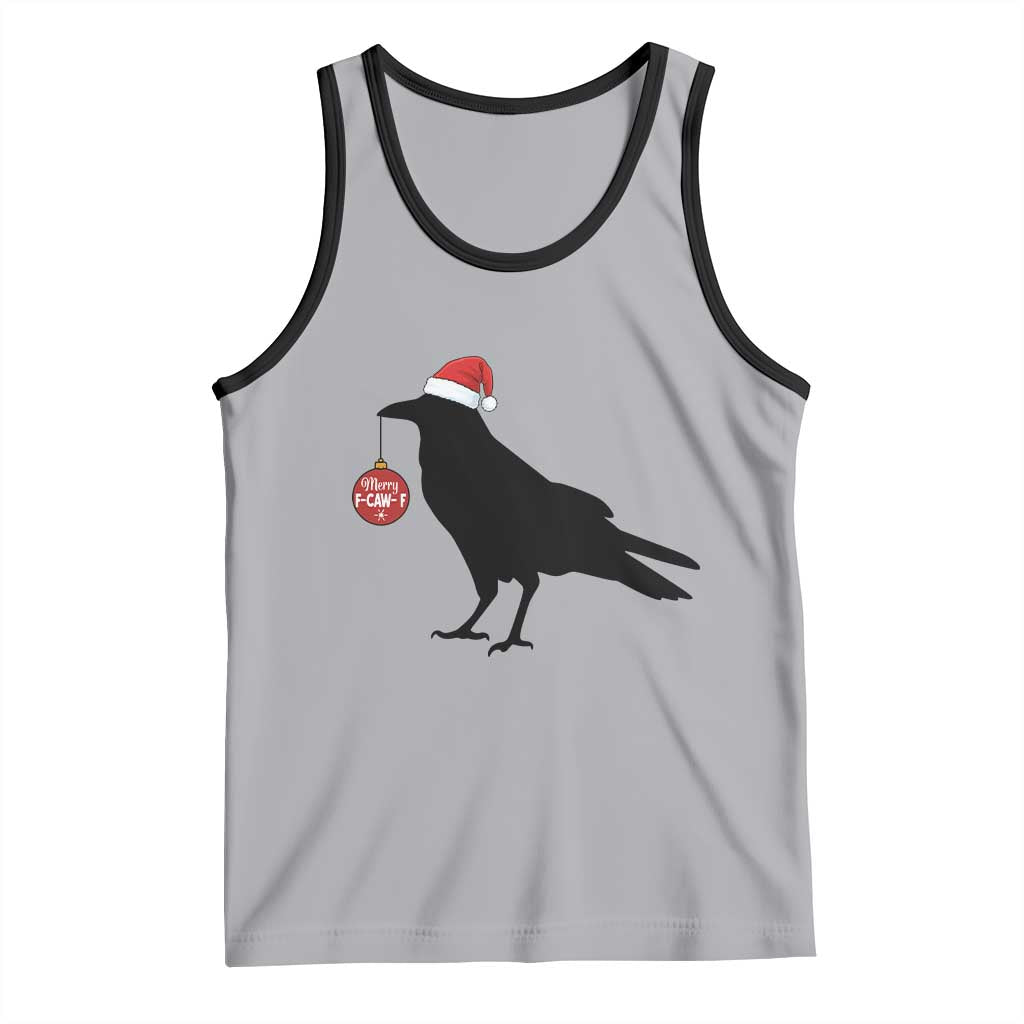 Christmas F Caw F Tank Top Funny Black Crow Merry Xmas - Wonder Print Shop