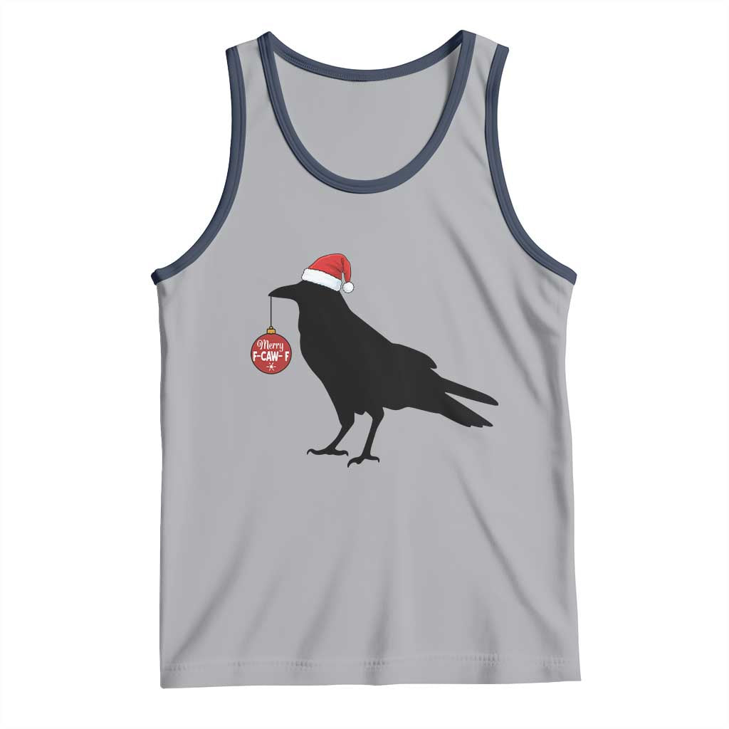 Christmas F Caw F Tank Top Funny Black Crow Merry Xmas - Wonder Print Shop