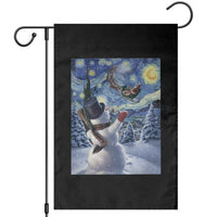 Christmas Snowman Starry Night Garden Flag - Wonder Print Shop