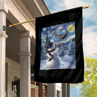 Christmas Snowman Starry Night Garden Flag - Wonder Print Shop