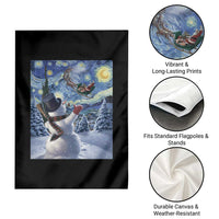 Christmas Snowman Starry Night Garden Flag - Wonder Print Shop