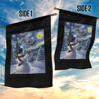 Christmas Snowman Starry Night Garden Flag - Wonder Print Shop