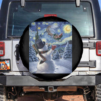 Christmas Snowman Starry Night Spare Tire Cover - Wonder Print Shop