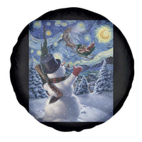 Christmas Snowman Starry Night Spare Tire Cover - Wonder Print Shop