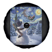 Christmas Snowman Starry Night Spare Tire Cover - Wonder Print Shop