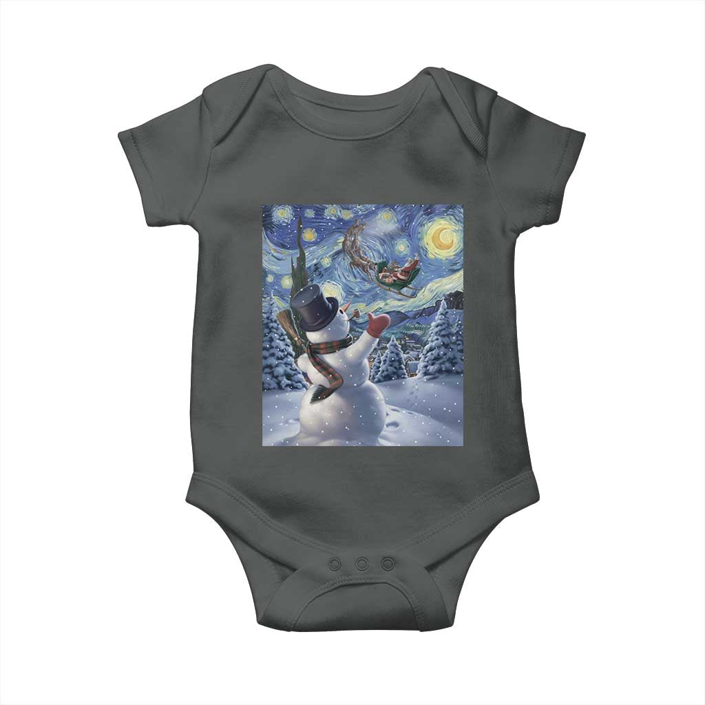 Christmas Snowman Starry Night Baby Onesie - Wonder Print Shop