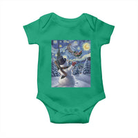 Christmas Snowman Starry Night Baby Onesie - Wonder Print Shop