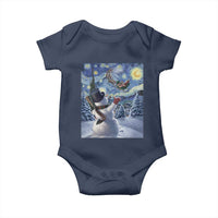 Christmas Snowman Starry Night Baby Onesie - Wonder Print Shop