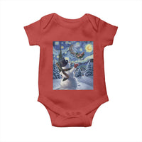 Christmas Snowman Starry Night Baby Onesie - Wonder Print Shop