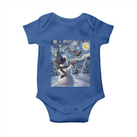 Christmas Snowman Starry Night Baby Onesie - Wonder Print Shop