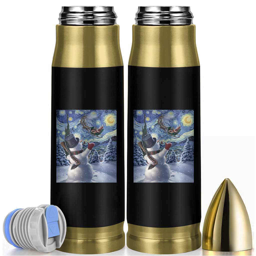 Christmas Snowman Starry Night Bullet Tumbler - Wonder Print Shop