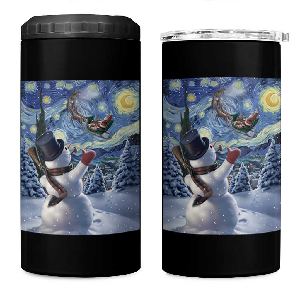 Christmas Snowman Starry Night 4 in 1 Can Cooler Tumbler - Wonder Print Shop