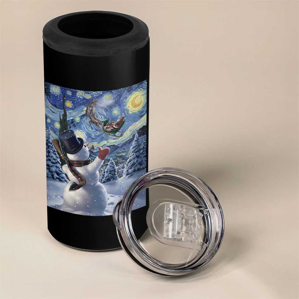Christmas Snowman Starry Night 4 in 1 Can Cooler Tumbler - Wonder Print Shop