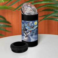 Christmas Snowman Starry Night 4 in 1 Can Cooler Tumbler - Wonder Print Shop