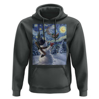Christmas Snowman Starry Night Hoodie - Wonder Print Shop