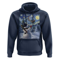 Christmas Snowman Starry Night Hoodie - Wonder Print Shop