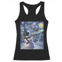 Christmas Snowman Starry Night Racerback Tank Top - Wonder Print Shop