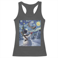 Christmas Snowman Starry Night Racerback Tank Top - Wonder Print Shop