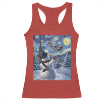 Christmas Snowman Starry Night Racerback Tank Top - Wonder Print Shop
