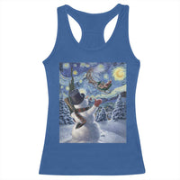 Christmas Snowman Starry Night Racerback Tank Top - Wonder Print Shop