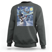 Christmas Snowman Starry Night Sweatshirt - Wonder Print Shop