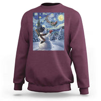 Christmas Snowman Starry Night Sweatshirt - Wonder Print Shop