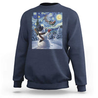 Christmas Snowman Starry Night Sweatshirt - Wonder Print Shop