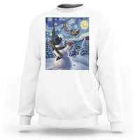 Christmas Snowman Starry Night Sweatshirt - Wonder Print Shop