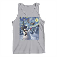 Christmas Snowman Starry Night Tank Top - Wonder Print Shop