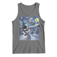 Christmas Snowman Starry Night Tank Top - Wonder Print Shop