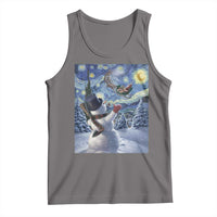 Christmas Snowman Starry Night Tank Top - Wonder Print Shop