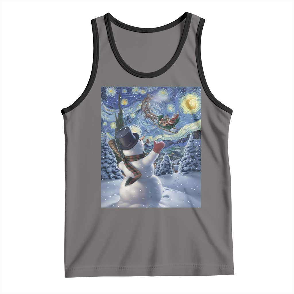 Christmas Snowman Starry Night Tank Top - Wonder Print Shop