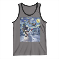 Christmas Snowman Starry Night Tank Top - Wonder Print Shop