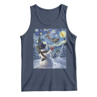 Christmas Snowman Starry Night Tank Top - Wonder Print Shop