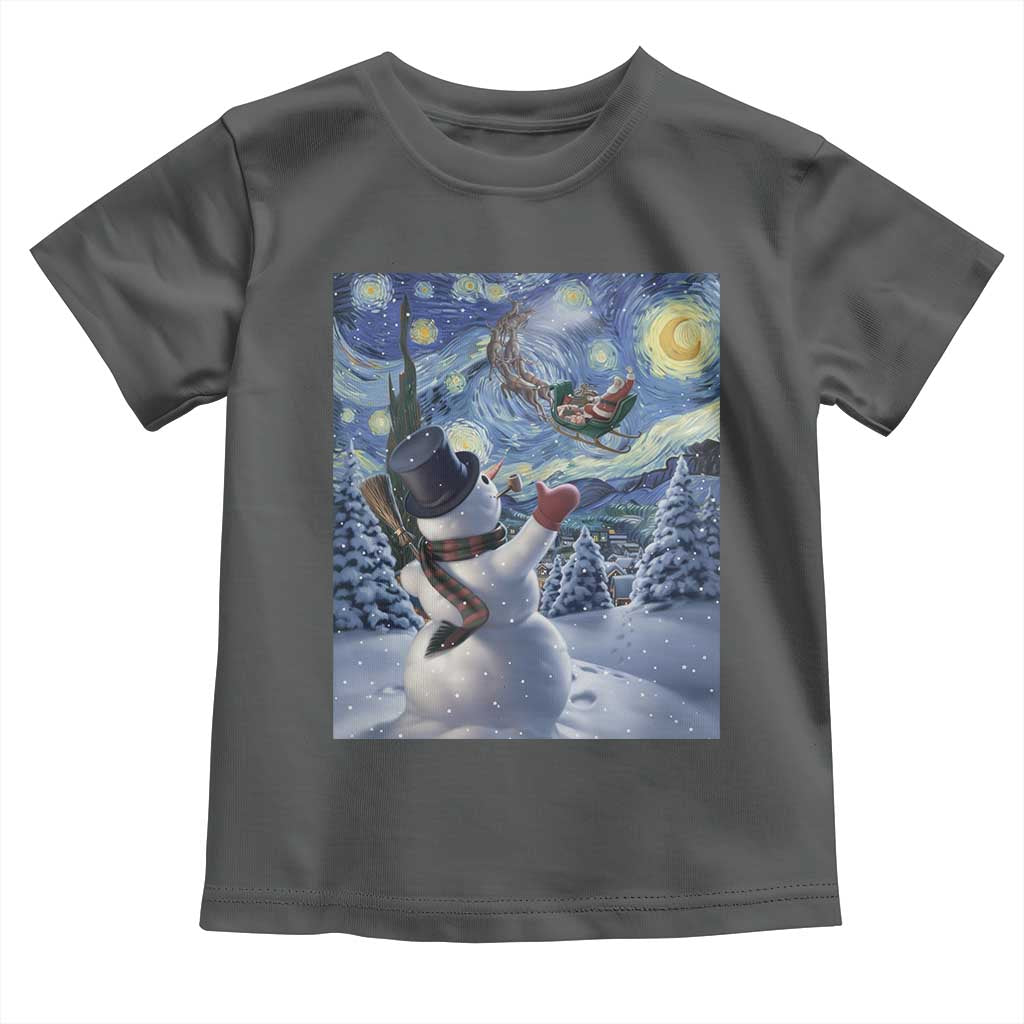 Christmas Snowman Starry Night Toddler T Shirt - Wonder Print Shop