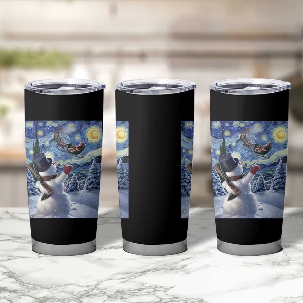 Christmas Snowman Starry Night Tumbler Cup - Wonder Print Shop