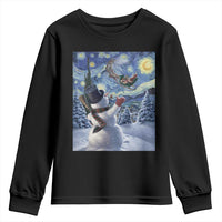 Christmas Snowman Starry Night Youth Sweatshirt - Wonder Print Shop